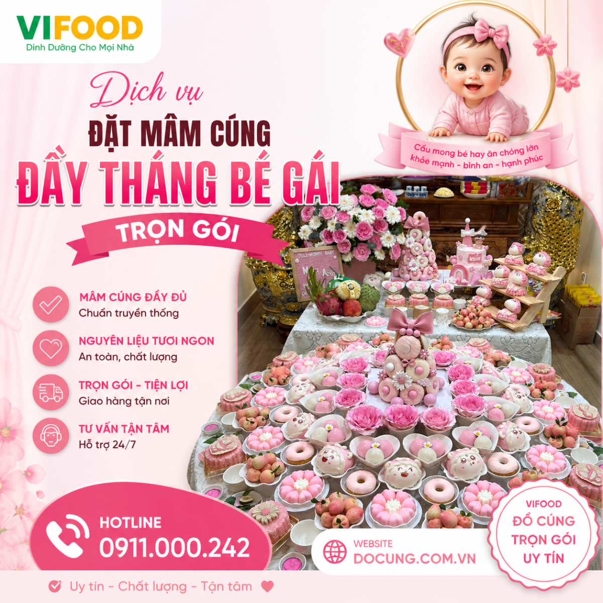 mâm cúng đầy tháng tại sa đéc